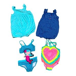 Baby girl swimsuit and cover up bundle
